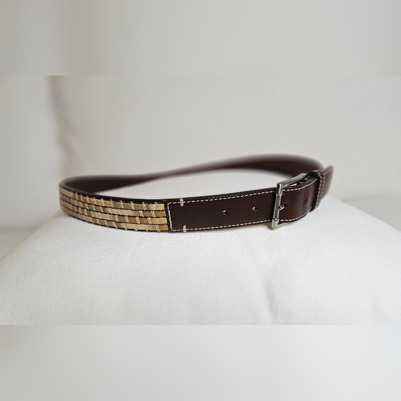Tommy Bahama Leather Woven Belt - Picture 3 of 9